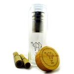 Load image into Gallery viewer, 425 mL glass tea mug with strainer